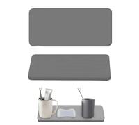 2Pcs Natural Diatomite Stone Drying Mat Set - Fast Absorbing Kitchen & Bath Mat, Stone Sink & Dish Drying Mat, Quick Dry Non-Slip Stone Faucet Mat, Eco-Friendly Bath Stone Mat for Counter