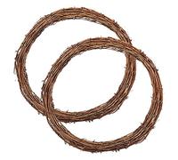 2PCS Natural Grapevine Wreath,Spring Wreath for Front Door,Rattan Making Supplies for DIY Autumn Christmas Crafting,Easter Christmas Halloween Wreath Wedding Party Decor (2PC, 35CM)