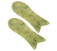 2pcs Natural Jade Facial Care Tool Fish Modeling Back Massager