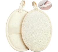 2PCS Natural Loofah Sponge Exfoliating Body Scrubber, Exfoliating Loofah Sponge No Stimulation Skin Effective Shower Scrub Shower Luffa Pad Women Men Daily Use Bath Spa