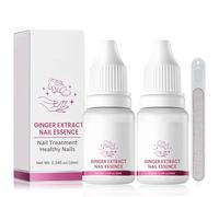 2PCS Natural Nail Strengthener with Nailfile, Nail Fungus Removal, Ginger Essence for Fingernail & Toenail, Repair & Renew Nails - Extra Strong Anti-Fungal Solution