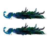 2Pcs Natural Peacocks Crafts Christmas Decorations Tree Hanging Pendants