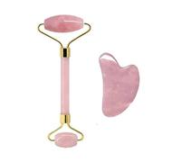 2pcs Natural Rose Quartz Obsidian Jade Roller Gua Sha Stone Set Amethyst Scraper Facial Lifting Skin Care Tools