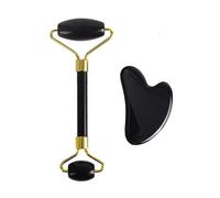 2pcs Natural Rose Quartz Obsidian Jade Roller Gua Sha Stone Set Amethyst Scraper Facial Lifting Skin Care Tools