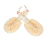 2pcs Natural Sisal Jute Bath Brushes with Wood Handle Beige | Exfoliating Body Scrub Brush, Ergonomic Grip, Powerful Cleaning Action, Kind to Skin for Daily Shower Care