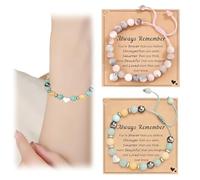 2pcs Natural Stone Healing Crystal Bracelets, Adjustable Bracelets, Adjustable Stretch Pink Zebra Bracelet Crystal Jewelry Yoga Meditation Relax Gifts for Women Teen Girls with Encourage Quote Card