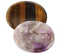 2pcs Natural Thumb Stones Mini Massage Stones for for Relaxation Durable Home Decor with Unique Appearance for Anxiety Relief and Meditation