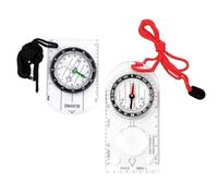 2pcs Navigation Compass, Map Ruler Magnifier with Adjustable Lanyard for Explorer Outdoor Adventure Enthusiasts, Navigation Compass for Map Reading Orienteering Survival