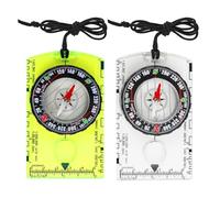 2pcs Navigation Compass, Orienteering Compass with Adjustable Lanyard, Multifunctional Sighting Mirror Compasses for Explorer Outdoor Adventure Enthusiasts Reading, Navigation and Survival