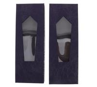 2pcs Navy Single Tie Box with Window, Rigid Cardboard Lid Storage | Single Compartment, Rectangular Matte Finish, Gift-ready Presentation, for Bow Ties, Pocket Squares and Travel