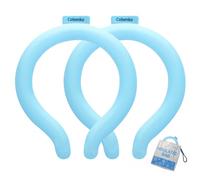 2PCS Neck Cooling Tube with Cold Insulated Bag,Reusable 18℃/64℉ Ice Neck Ring Wearable Body Cooling Products for Summer (Blue*2)