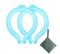 2PCS Neck Cooling Tube with Insulated Bag, Ice Neck Cooler Ring Wearable Body Cooling Products for Outdoor Indoor, Neck Coolers for Summer Hot Weather