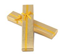 2Pcs Necklace Gift Boxes | 20x4x2.2cm Jewellery Gift Box with Lid Small Gift Box Bracelet Gift Boxes Small Paper Boxes for Gift Present (Gold)