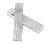 2Pcs Necklace Gift Boxes | 20x4x2.2cm Jewellery Gift Box with Lid Small Gift Box Bracelet Gift Boxes Small Paper Boxes for Gift Present (Silver)