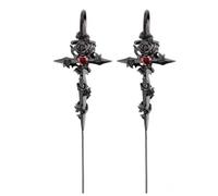 2PCS Needle Earrings for Women, Myth Of The Moon Ear Hook Earrings, Helix Hook Design, Inspired Dark Fairy Jewelry for EDM Parties, Music Festivals, Witch Dark Elf Cosplay Halloween & Y2K Gothic Looks