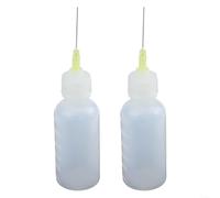 2pcs Needle Tip Dispenser Bottles 50mL Plastic Squeezable Oil Dropper Bottles for Flux, Glue, Ink Dispensing Tasks