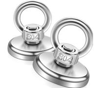 2PCS Neodymium Magnets Strong 55KG(120LBS),36MM Fishing Magnets Strong,Rare Earth Magnet with Countersunk Hole Eyebolt, Magnet Heavy Duty Fishing for Hanging, Hoisting