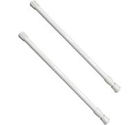 2Pcs Net Curtain Rods Extendable, 30-50cm Extendable Hanging Bar, Tension Cupboard Rods, Adjustable Small Spring Tension Rods, Extendable Cupboard Bars for Windows, Cupboards & Shelves