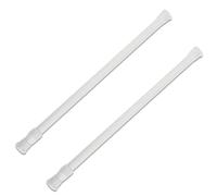 2Pcs Net Curtain Rods Extendable,Ajustable Extension Curtain Poles No Drill Short Spring Telescopic Curtain Rod,Tension Cupboard Rods for Bookshelf Wardrobe Bathroom(White,30-50cm)