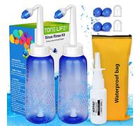 2PCS Neti Pot -|2 Bottle + 4 Nozzle| + Nasal Spray（Bottle Only） - 300ml 10oz Neti Pot Sinus Rinse - Sinus Rinse Kit - Nose Cleaner & Sinus Irrigation - Nasal Sprayer Blocked Nose