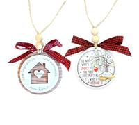 2Pcs New Home Gift New Home Ornament 2025 & House Warming Gift for Couples, Women - Hanging Keepsake with House & Tree Design - First for New Homeowners