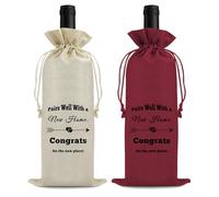 2PCS New Home Gift Wine Bottle Bag House Warming Gifts New Home for Women Men Couple News House First Apartment Essentials Moving Away Closing Gifts for Homes Buyers News Apartment Housewarming Gift