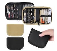 2PCS New Mini Portable Sewing Kit with Buttons Compact Button Sewing Kit for Travel, Home, Emergency Repairs and Clothing (Black+Yellow)