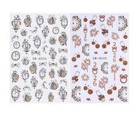 2pcs New Year Nail Stickers Glitter Gold Fireworks Champagne 2026 Clock Design Bow Christmas Nail Sliders Decals Manicure Decor