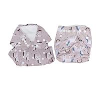 2Pcs Newborn Cloth Diapers Pocket,One Size Reusable Washable Baby Cloth Diapers with Buttons for Infant Newborn