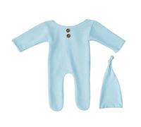 2Pcs Newborn Photography Props Set Outfit Baby Romper Hat Infants Photo Hats Jumpsuit Bodysuit