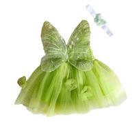 2Pcs Newborns Photography Costume Set Including Large Butterfly Tulle Dress & Matching Hairband Elastic Headwear Props