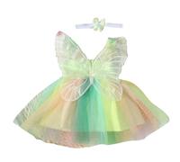 2Pcs Newborns Photography Costume Set Including Large Butterfly Tulle Dress & Matching Hairband Elastic Headwear Props