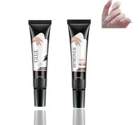 2pcs,Newly Upgraded Quick Drying 10g Semi Solid Nail Glue,Nail Glue Remover Kit,Solid Nai/l G/lue Gel for Press on/Na/il Tip Strong Adhesive,Gel Na/il Polish,N/ail Gl/ue Extra Strong,False N/ail G/lue