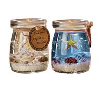 2pcs Night's Sleep Scented Candle,Ocean Theme Gel Candle in Glass Jar,Jelly Candle with a Card, Transparent 3.14 inch Aromatherapy Candle, Candles for SPA Yoga Relaxation (1 Blue + 1 Pink)