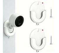 2PCS No Drill Camera Wall Mount,Camera Wall Mount for Security Cam-Era No-Drill W-All Mo-UNT Bracket for Camera-S,Easy to Install, No Screws Bracket Stand,Strong Adhesive for Indoor & Outdoor Use
