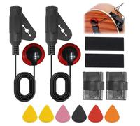 2PCS No-Drill Pickups and 6PCS Picks,Acoustic Guitar Pickup,Compatible with Volume Control Knobs & Guitar Volume Knobs,Electric Guitarra Acústica,Ideal for Sound Enhancement