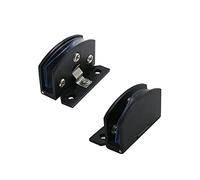 2PCS No Drilling Heavy Duty Clamp Alloy Black Hinge, Wine Cabinet Glass Door Hinges Hardware Furniture Accessories(L)