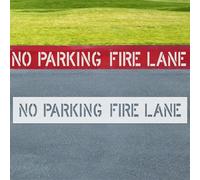 2pcs No Parking Fire Lane Stencil with 4" High Letters, Upgraded 8"x52" Reusable Silicone Pavement Stencil for Parking Lot, Asphalt, Concrete, and Curb Painting