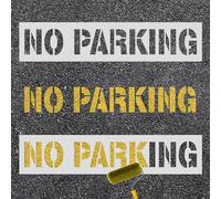 2pcs No Parking Stencils, 4 Inch Letter Stencils Flexible Plastic Parking Lot Paint Templates Parking Lot Stencils Traffic Curb Painting Marking Signs