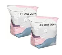 2PCS No-Pump Vacuum Storage Bags - Press & seal, no pump needed, Extra Large Storage Bags, Roll-Up Compression, Vacuum Storage Bag, Reusable Vacuum Pack Bags for Clothes Duvet Travel and Home (L)