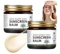 2Pcs Non Nano Zinc Oxide Sunscreen Balm - Natural Tallow Sun Cream for Face & Body - Sunscreen Spf 50 - Broad-Spectrum UVA/UVB Protection - Water-Resistant & Zero Residue, Sunblock for Outdoor & Beach