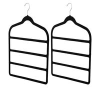 2PCS Non-Slip Velvet Trouser Hangers, 4-Layer Jeans Clothes Hanger Closet Organizers Storage for Ties Belts Scarf Towel Pants