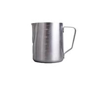 2pcs Non-Stick Coating Frothing Pitcher Milk Cup with Scale, Coffee Barista Craft Latte Cream Froth Jug(600ml-silver)