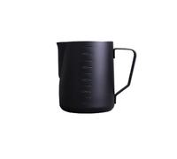 2pcs Non-Stick Coating Frothing Pitcher Milk Cup with Scale, Coffee Barista Craft Latte Cream Froth Jug(600ml-black)