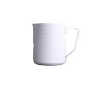 2pcs Non-Stick Coating Frothing Pitcher Milk Cup with Scale, Coffee Barista Craft Latte Cream Froth Jug for Caffe(600ml-white)