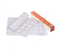 2pcs Non-Stick Silicone Macaron Baking Mat 15.3" x 11.0" with 35 Circles Template for Cake Cookies Pastry Rolling