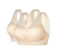 2PCS Non Wired Bras for Women UK High Support Sports Bras Sexy Lace Underwear Women's Bras Solid Color Mesh Splicing Tank Womens Bras Full Coverage Up Bras for Older Women Comfy Skin Friendly Sales