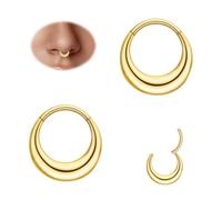 2pcs Nose Rings Hoops for Women-G23 Solid Titanium and 316L Surgical Steel Segment Septum Nose Rings sets,Helix Piercing Jewelry16G 8mm 10mm Teardrop Moon Face Cartilage Clicker Hoop Earrings for Rook