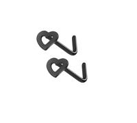 2pcs Nose Stud Black Flat Head Heart L Shape Bend Straight Pin Bone Body Piercing (Black)