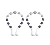 2Pcs Not Tool Installation Curtain Holders Gradients Wooden Beads Window Drapery Tiebacks Holdbacks Home Decors Gradient Wooden Beads Curtain Holders